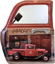 Akizuki Boeki HLHT33488D Car Door Mirror, Charlie Garage, Approx. W15.7 x D1.6 x H17.7 inches (W40 x