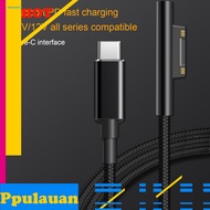  65W 15V 4A Laptop Charging Cable Magnetic High Speed PD Fast Charge Type-C Notebook Power Adapter Converter Cord for Microsoft Surface Pro 3/4/5/6/Go/Book 1/Book 2