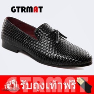 GTRMAT รองเท้าแฟชั่นผู้ชายลื่นบนรองเท้า ชายรองเท้าอย่างเป็นทางการรองเท้าธุรกิจรองเท้าหนังลำลองลื่น - นานาชาติ
