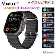 HK10 ULTRA 3新款智能手錶藍牙版Bluetooth Ultra 2 1:1 外觀 AMOLED屏 喬幫主DW99 49mm Smart Watch with GPS Apple ios br