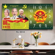 Đồng hồ tráng gương 5D in ảnh Bác Bác Hồ Bác Giáp Bác Trọng ĐH cao cấp tặng pin đinh treo không cần