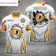 Billiard Ball 9 Yellow Personalized Name, Team Name 3D Shirt
