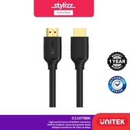 Unitek HDMI Male To Male Cable 4K60HZ, Copper Clad Steel, 24AWG - 30AWG, OD: 7.33MM - 8MM - BLACK 3M