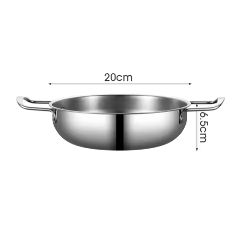 Golden Noodle Pot Small Soup Pot Instant Noodles Two Ear Pot Stainless Steel Dry Pot Instant Noodle 