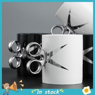 [In Stock]  Ceramic Cup with Scissor Handle Design Scissors Handle Coffee Mug Scissor Handle Ceramic