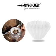 MHW-3BOMBER - 50pcs basket cake shape 155 -185 filter Paper Disposable Pour Over filter paper B75 fi