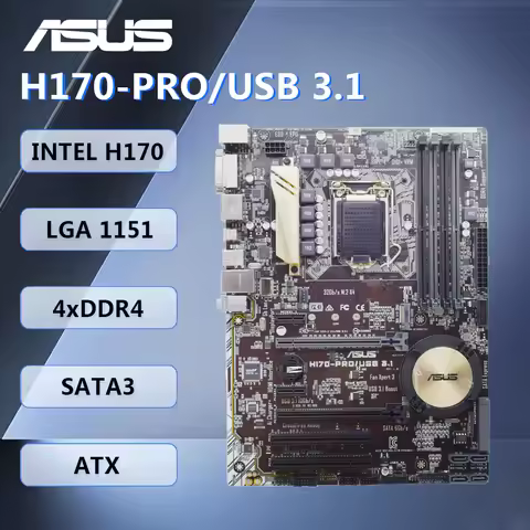 ASUS H170-PRO/USB 3.1 ATX Motherboard Intel H170 LGA1151 DDR4 SATA3 HDMI DVI-D DP Audio for Intel 6t