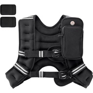 PACEARTH Weighted Vest, 4lbs/6lbs/10lbs/12lbs/16lbs/20lbs/25lbs/30lbs Reflective Striped Weighted Ve