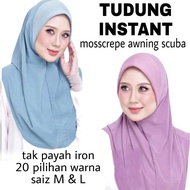 TUDUNG INSTANT MOSSCREPE AWNING SCUBA TUDUNG BERSIZE S DAN M SOFT AWNING Tudung Sarung Plain