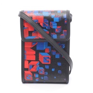 【二手】Gucci GUCCI 單肩包方形 G 字空間手機套 631766 黑色/RED/藍色 PVC 塗層帆布皮革方形 G 字空間手機套
