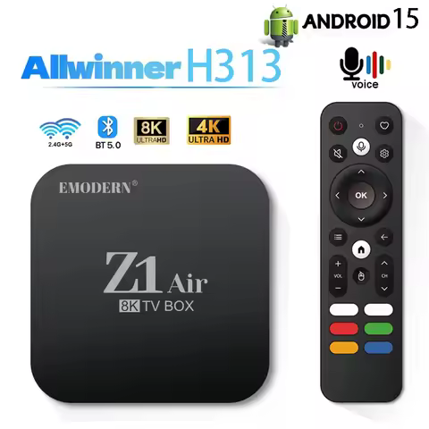 Z1 Air Android 15 TV Box Allwinner H313 Octa-Core 4G 5G Dual WiFi HD 8K 4K Video BT5.0 Media Player 