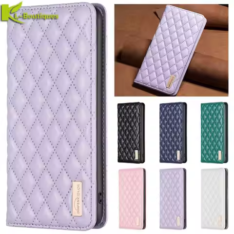 Diamond Geometric Leather Magnetic Flip Phone Case For Xiaomi 11T 12T 12 13 Pro 11 Lite 5G NE POCO X