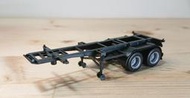 全新 HERPA 1/87 二軸20呎貨櫃尾車（黑，簡易袋裝）