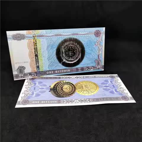 Bitcoin Collectible Note and Coin Set - High-Quality Artisan Craftsmanship