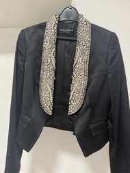 Dolce & Gabbana 黑色絲絨水晶刺繡西裝