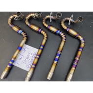 Cổ bô titan uống cong bầu hơi Xe Wave Dream Future gắn bô zin