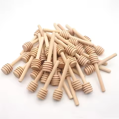 10/50/100pcs Wooden Stirrers Honey Dipper Wood Honey Spoon Stick Honey Jar Stick Collect Dispense Ho