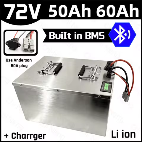 72V 50Ah 50A 60Ah 60 Ah 60A lithium lifepo4 rechargeable battery pack 3000W 5000W 6000W 8000W，RV, go
