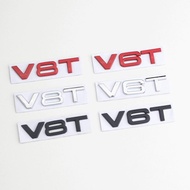 V6T V8T logo Rear trunk badge Fender side sticker for Audi A4 A5 A6 A7 A8 Q5 Q3 Q7 S7 metal 3D emble