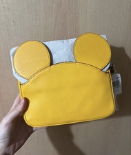 Disney X Coach Wristlet In Glove Calf Leather Mickey Ears Saddle 散子包手提包 銀包全新