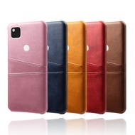 Google Pixel 5 XL 4a Luxury Retro PU Leather Card Pocket Slots Wallet Shockproof Case Cover