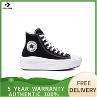 （Genuine Special）Converse Chuck Taylor All Star Move Hi  Men's and Women's Canvas Shoe รองเท้าผ้าใบ 568498CH1BKXX- 5 year warranty
