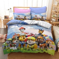 Cartoon Paw Patrol Bedding Set for Kids Boys Double Duvet Cover Comforter Sets Chase Skye Marshall Puppy Sheet Baby Beds