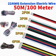 New 50-100m 2-6 Pin Extension Electric Wire 22awg for 5050 3528 RGB RGBW RGBCCT LED Strip