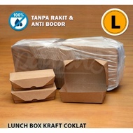 Ktg Lunch Box/Takeway Box/Paper Material Kraft Brown Color Large Size - Chocolate LunchBox, Contents 50pc Large