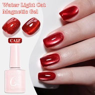 NICOLE DIARY Red Cat Eyes Magnetic Nail Gel Polish for Winter Nails DIY Jelly Glass Silver-Light Var