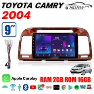 AO จอแอนดรอย 9นิ้ว TOYOTA CAMRY 2004 ลายไม้ / โตโยต้า แคมรี่ ลายไม้ จอติดรถยนต์ ปลั๊กตรงรุ่น วิทยุ เ