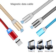 Agbistue Nylon Round Charging Cable Micro USB Type C Lightning IOS Data Cable For iPhone Android