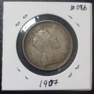 Straits settlements King Ewards Vll 50 cents old coin 1907 #086