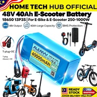 48V 40Ah Lithium Battery 40000mAh 18650 13S3P for E-Bike E-Scooter Electric Motorcycle BMS Waterproo