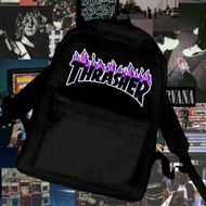 UNGU Men's Backpack With Slang Words/School Bag With Many Colors/Purple Thrasher Music Bag