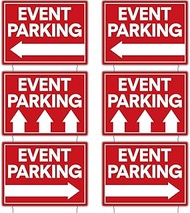 6 Pcs Outdoor Event Parking Signs with Arrow 16 x 12 Inch Parking Signs for Event Parking Only Sign
