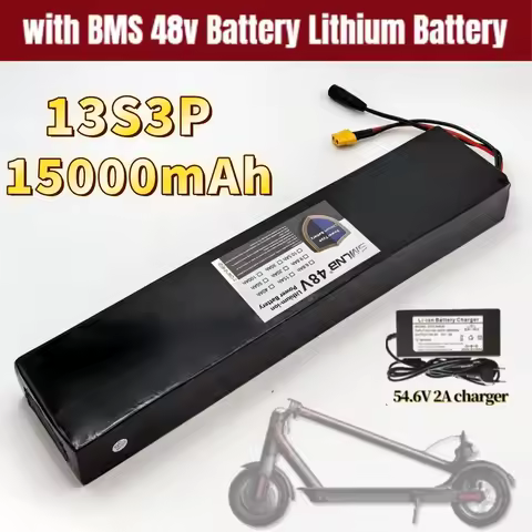 13S3P 48V 18650 Lithium Battery, 15Ah Li-ion Battery Pack, XT60/DC, Used For Scooters and Bicycles, 