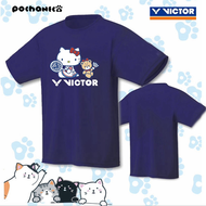 Victor 2023เสื้อยืดแขนสั้นสำหรับผู้หญิงเสื้อยืดพิมพ์ลายวัฒนธรรมเสื้อเทนนิสใหม่เสื้อกีฬารัดรูปสำหรับผ