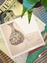 19th century德國瓷器設計手稿 - 1880 Vintage Draft - 古董