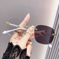 rimless glasses myopia glasses Auto-lens myopia eyeglasses (0 to -400) change color automatically in