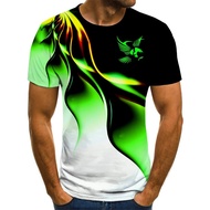 Colorful Eagle icon 3D Print Summer Men's O-Neck T-shirt Casual Short Sleeve Oversized Pullover Fash