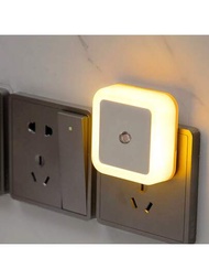 方形燈控制感應燈創意插入式小夜燈聰明LED小夜燈