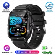 2025 HUAWE1 Rugged Men Smart Watch 1.96-inch HD Touch Screen 3ATM Waterproof Bluetooth Call Heart Ra