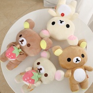 Cute Rilakkuma Bear Plush Toy Strawberry Design Anime Character Teddy Bear Dress Up Raccoon Soft Stu