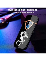 1入迷你USB充電輕觸感應打火機，創意電子香煙打火機