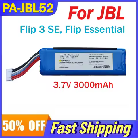 3.7V 3000mAh PA-JBL52 Rechargeable Li-ion Battery for JBL Flip 3 SE, Flip Essential Bluetooth Speake