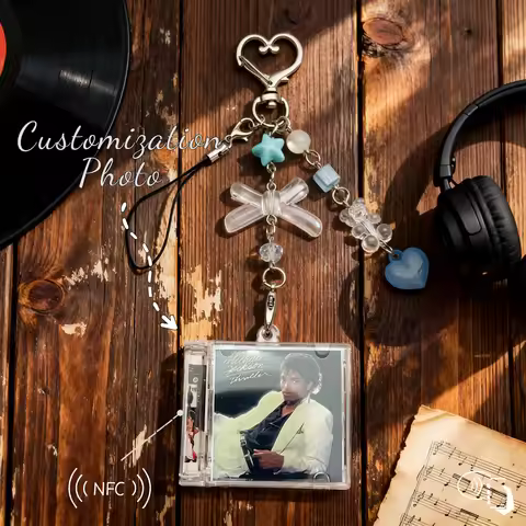 Custom Mini CD Bag Pendant Keychain with NFC/Personalized Music Gifts - Retro Style / Spotify Mini C