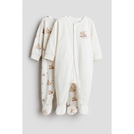 H&M(H&M) 2-pack sleepsuits with full feet 1201230_4