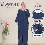 Muslimah dress Baju Kaftan Plain by Rubaba Comocrepe kaftan Raya Free size S to 5XL | Kaftan viral | Jubah abaya