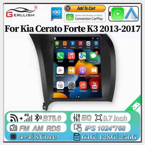 For Kia Cerato Forte K3 2013-2017 9.7inch Android Vertical Screen with Multimedia Player, GPS Naviga